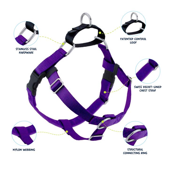 2 Hounds Design - Wholesale Pet Harness - Dog - Purple Freedom No-Pull Dog Harness Only