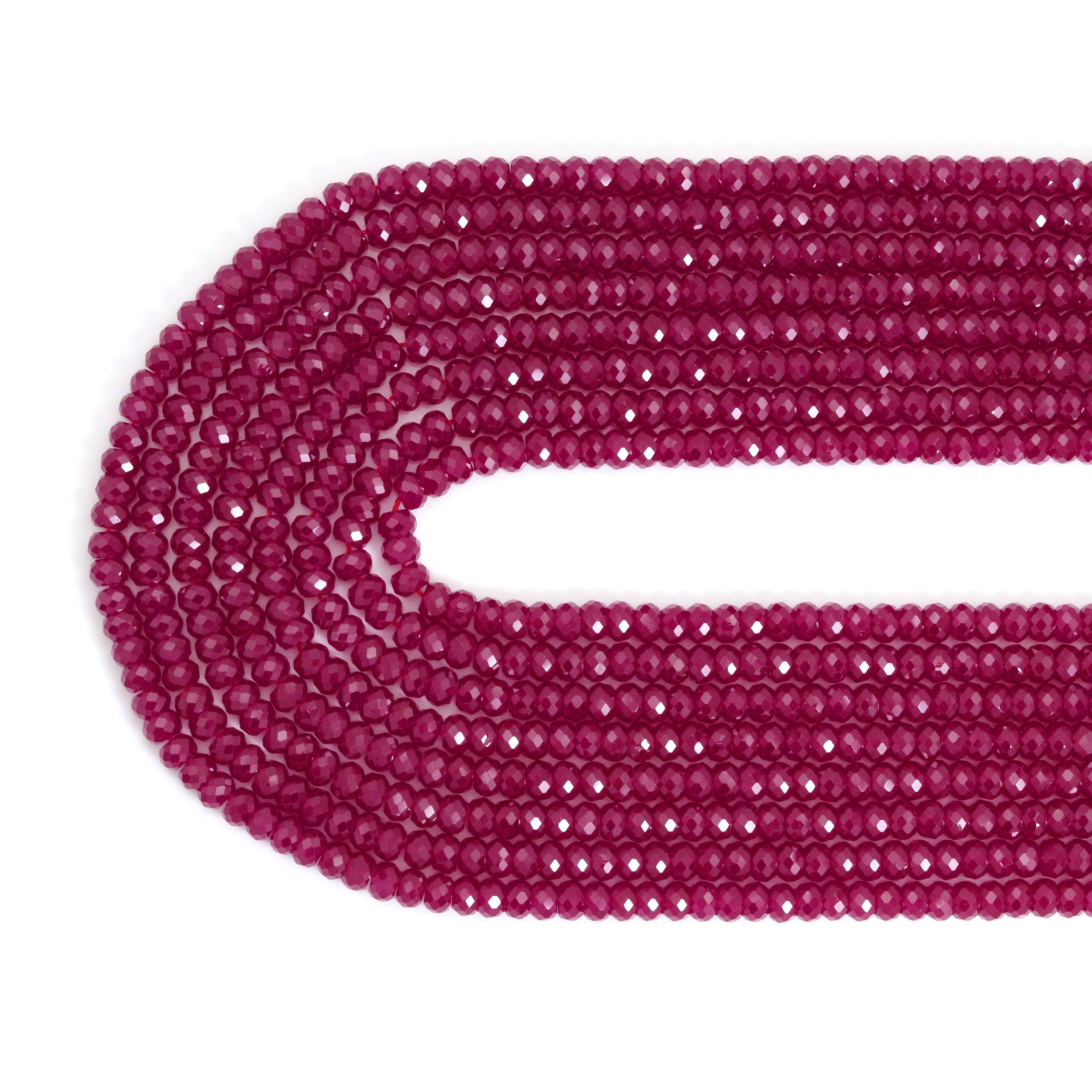 BestBeads&Beyond - Wholesale Beads - Red Corundum Faceted Rondelle Beads, Sku#U21282