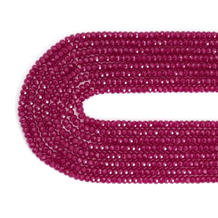 BestBeads&Beyond - Wholesale Beads - Red Corundum Faceted Rondelle Beads, Sku#U21282