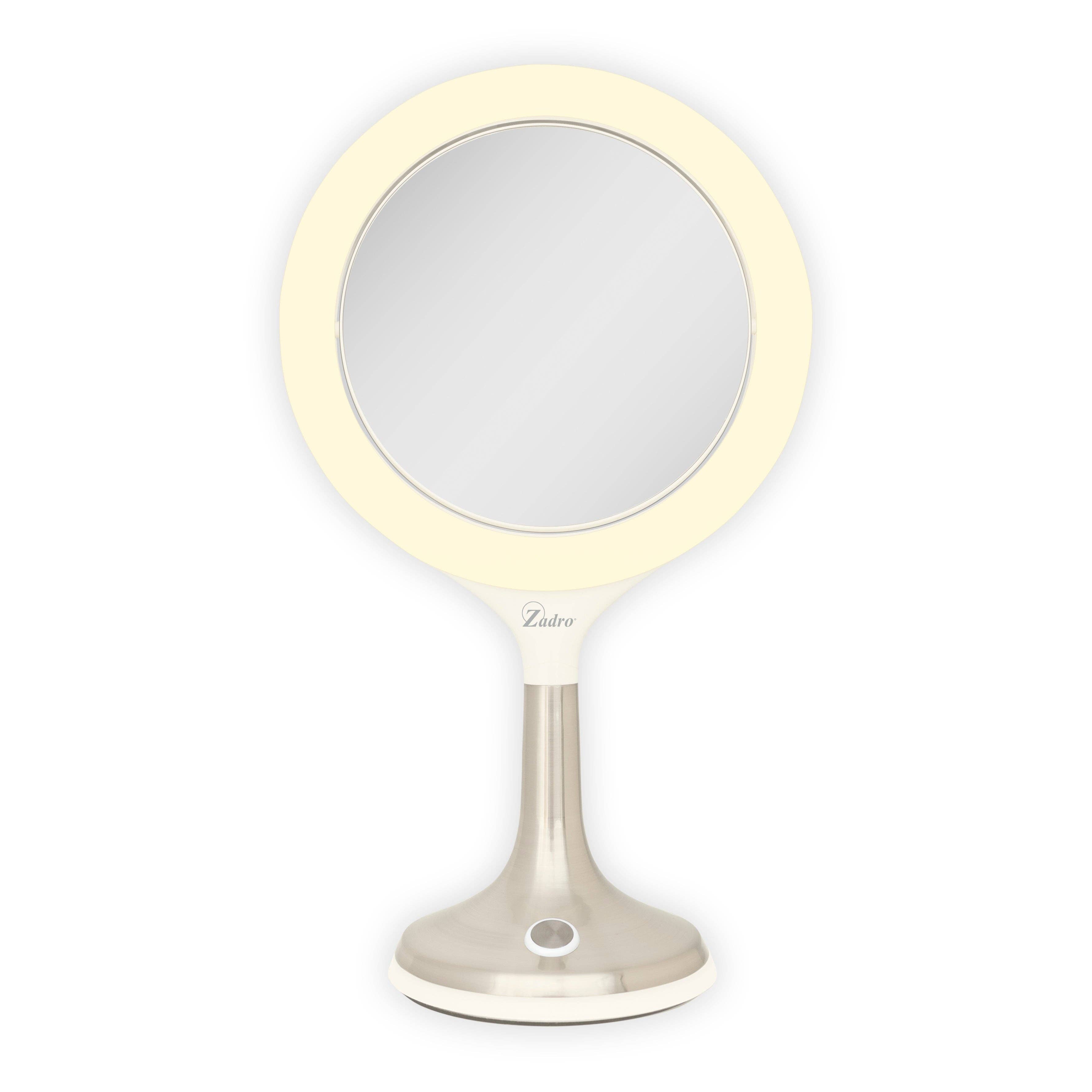White Mood Therapy Lighted Makeup Mirror with Magnification for wholesale on Faire0