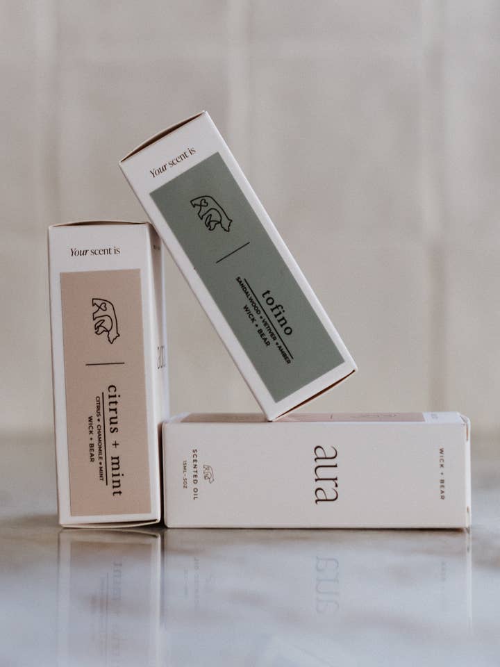 aura scented oil drops for wholesale by wick + bear