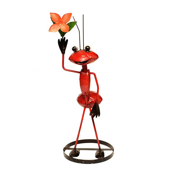 Metal Ant with Flower Statue for wholesale by Rustic Arrow