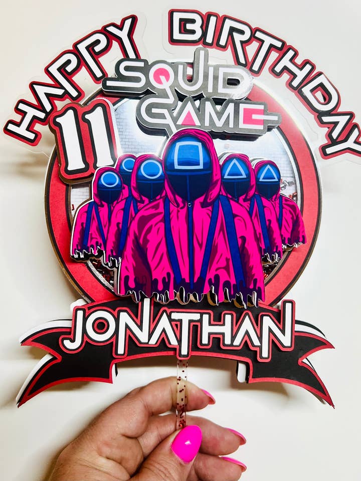 Décoration de gâteau Squid Game pour la vente par Scarlet Paperie