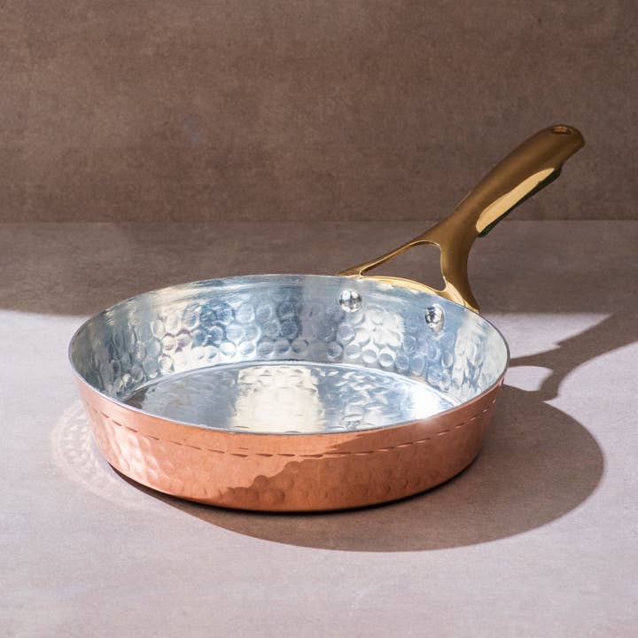 P-TAL – wholesale Panna – Kopparstekpanna (Stekpanna) med Mässingshandtag - Sautépanna0