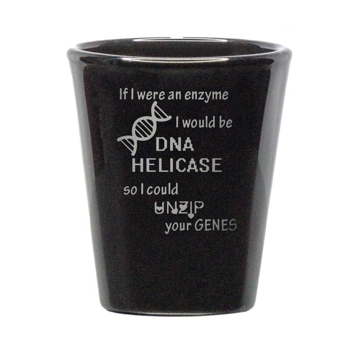 Verre à shot Unzip Your Genes Genetics Joke pour la vente par Mixing Spirits