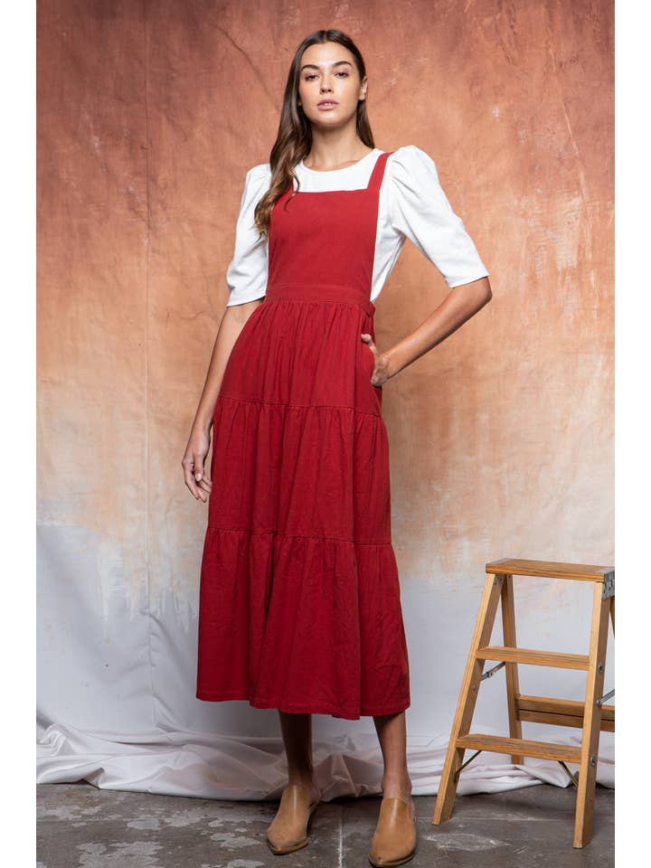 Polagram by Wellmade USA - Wholesale Dress - Women's - OVERALL RUFFLED MAXI DRESS