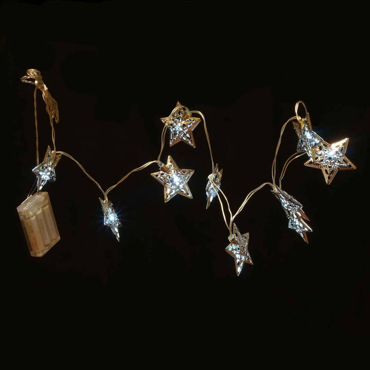 10 Metallstern-Lichterkette für den Großhandel von Decor N Beyond