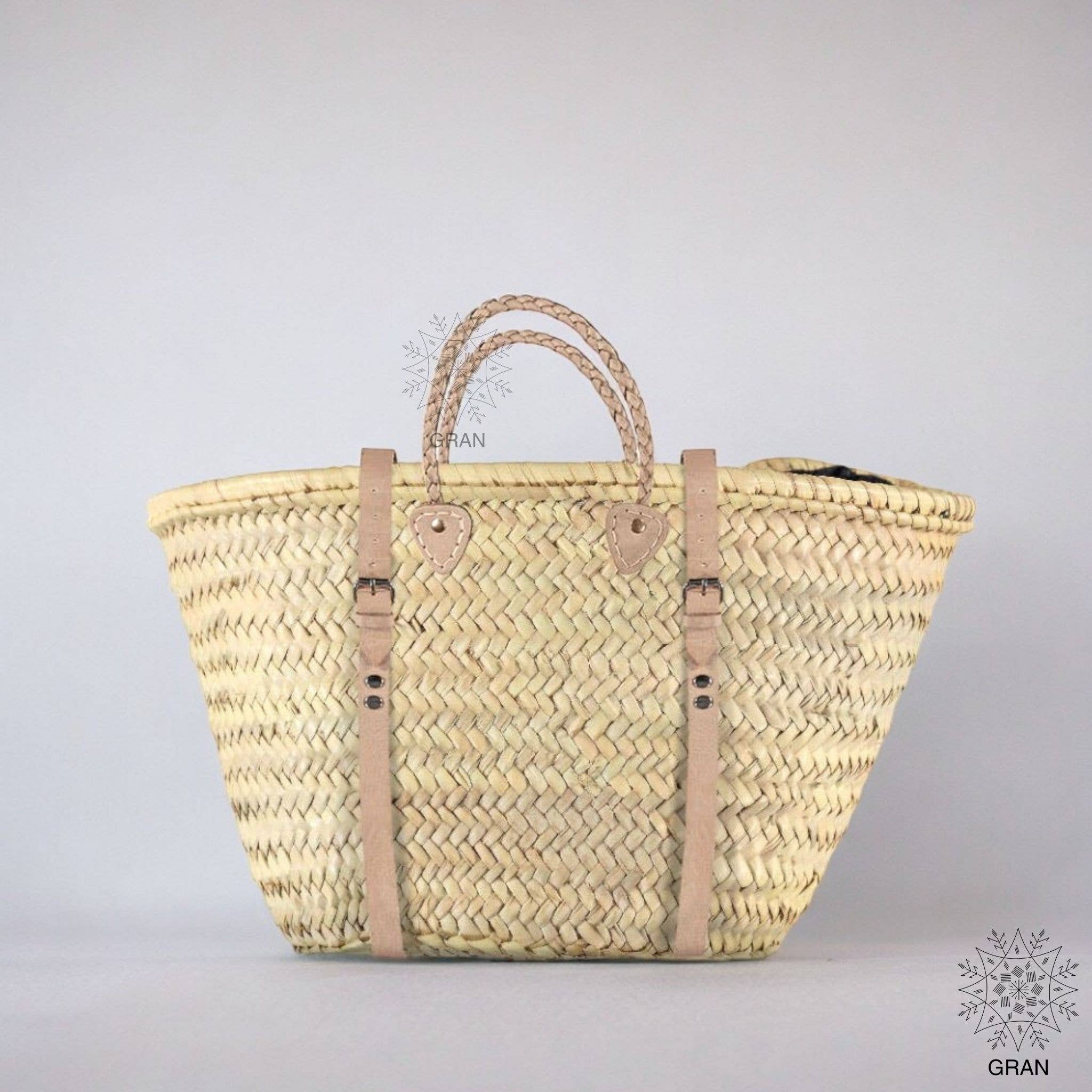 Gran Wholesale - Wholesale Beach Bag - Straw Tote Backpack, Basket Shopping Bag, Leather Straps.3