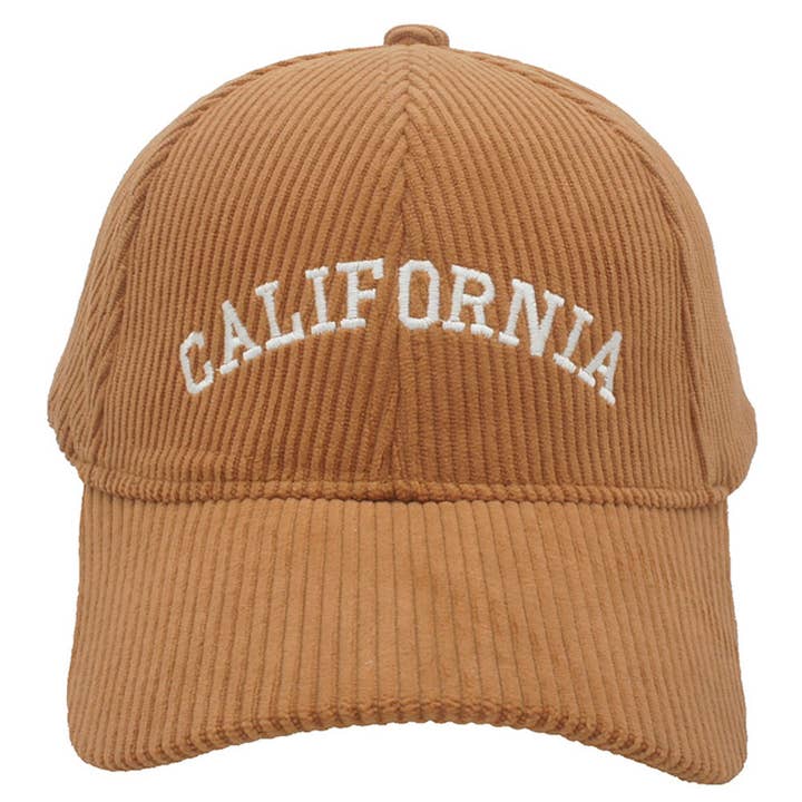 CORDUROY CALIFORNIA FASHION BALL CAP for wholesale by Paperdoll