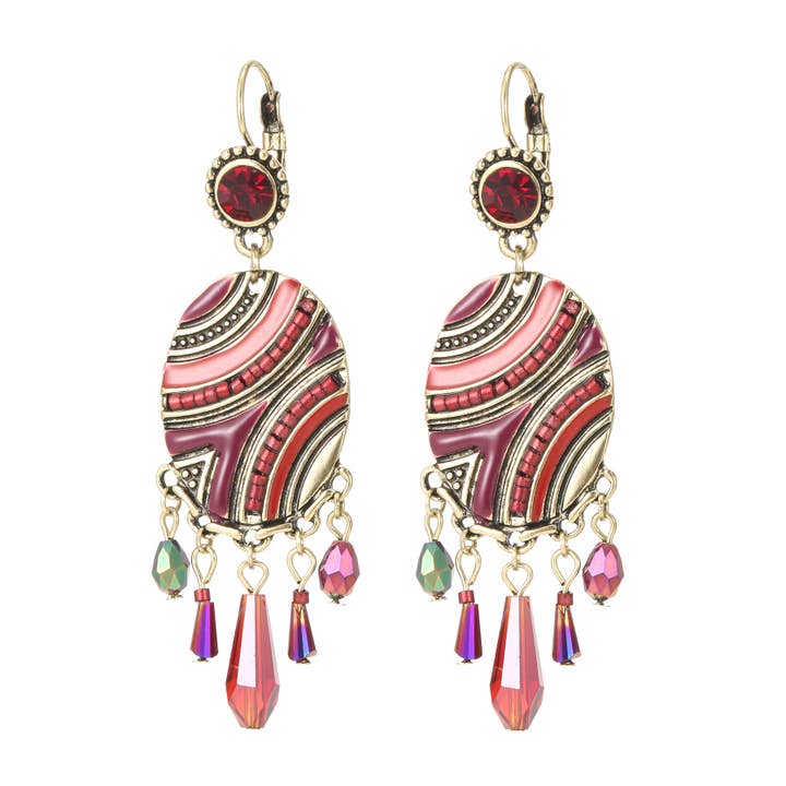 Sleeper earrings 19AHBOL005 for wholesale by Blossom bijoux