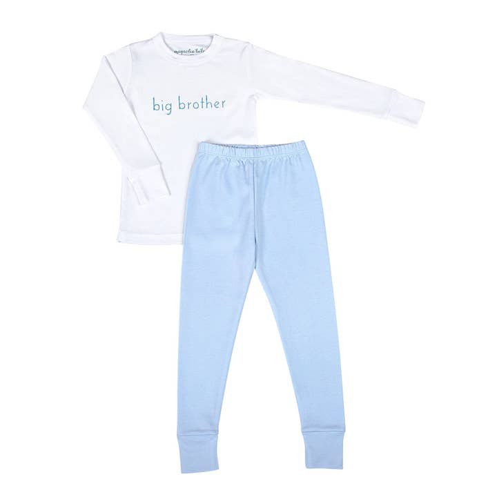 Pijama largo bordado Big Brother para venta al por mayor de Magnolia Baby