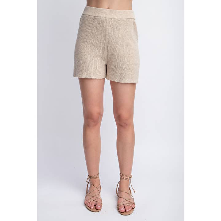 Sweet Generis - Wholesale Lounge Set - Women's - SWEATER OVERSIZE TOP WITH CASUAL BIKER SHORT SET