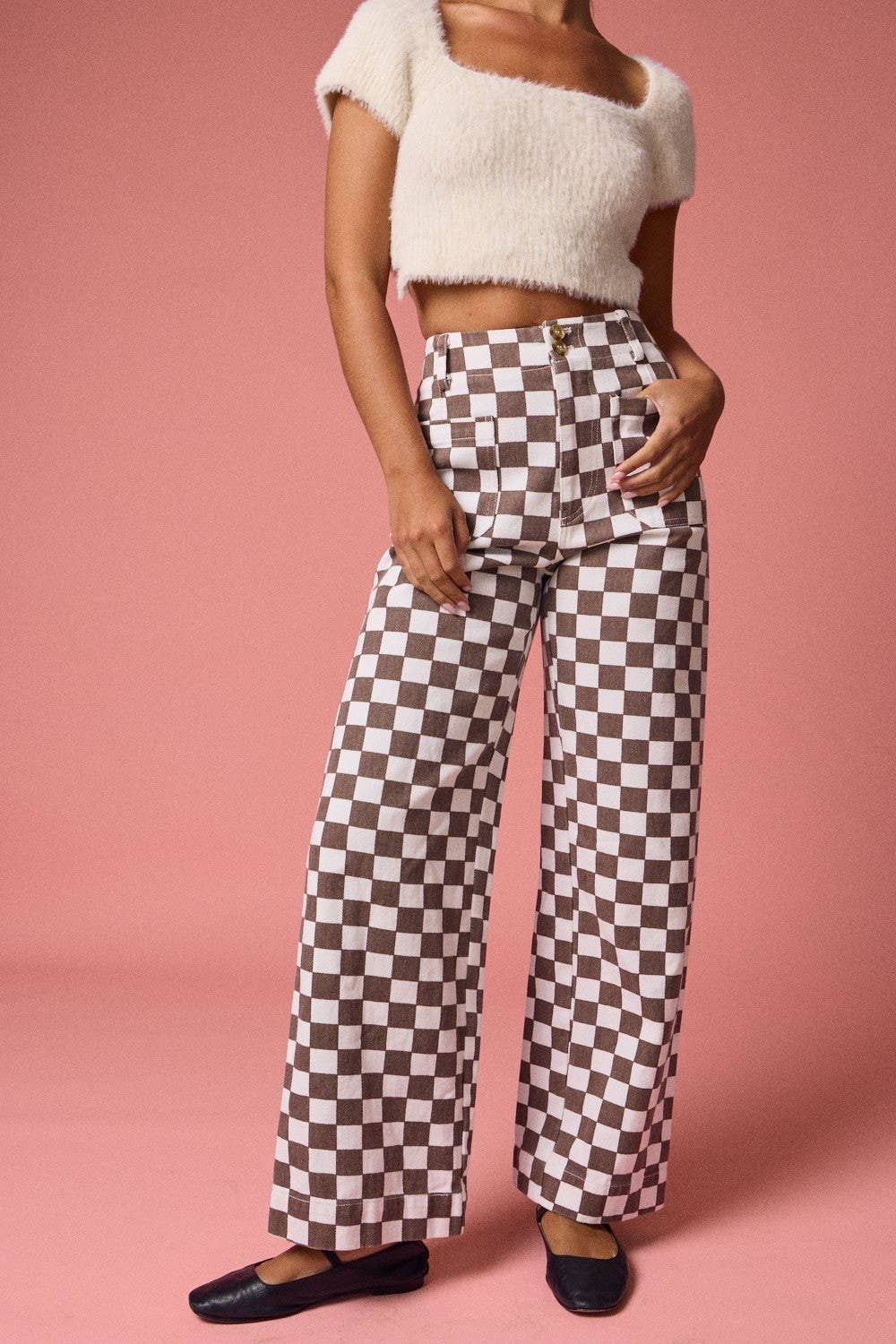 Papermoon - Wholesale Pants - Women's - PP16140-4 - Demi Checkered Bottoms w Elastic Band30