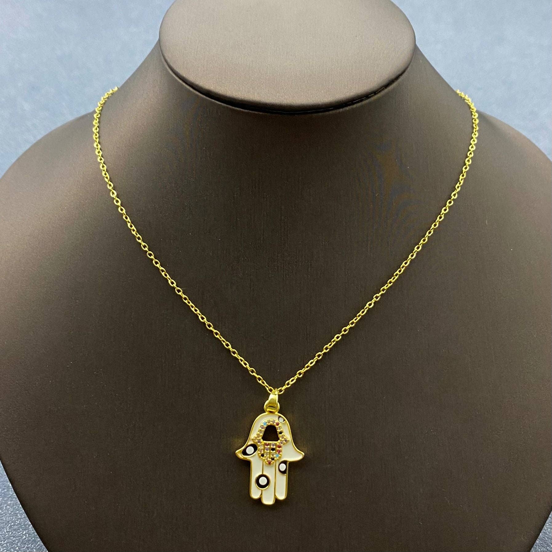 Mio Queena - Vendita all'ingrosso Collana con ciondolo/pendaglio - Collana con ciondolo Mano di Fatima in strass1