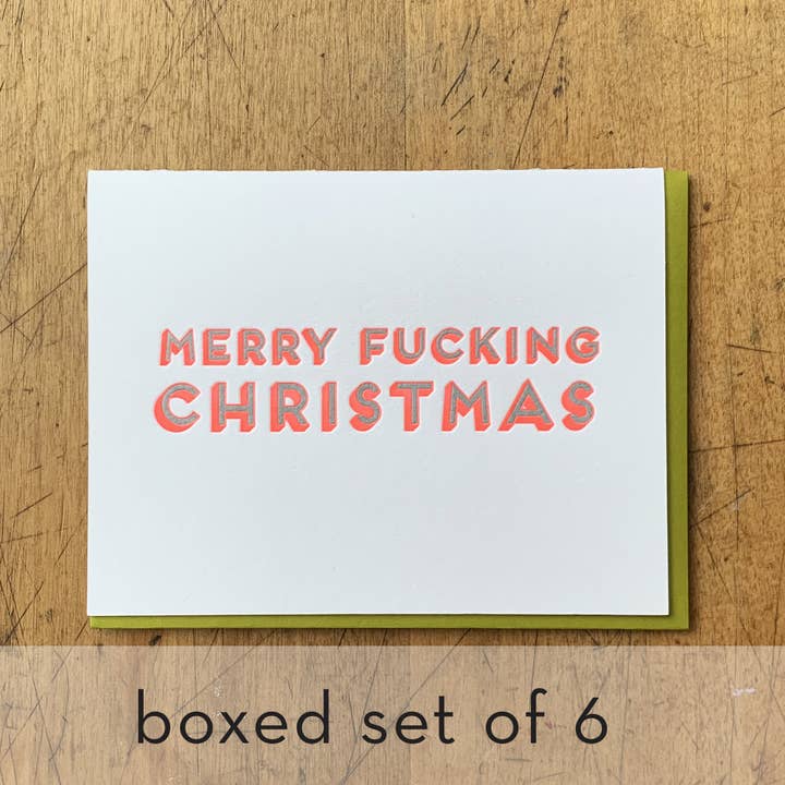 God Julkort - Box med 6 för wholesale av Letterpress PDX