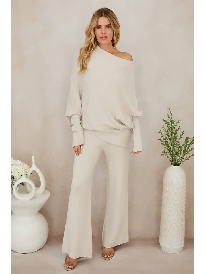 Beige Classique PULL ASYMÉTRIQUE (37709/330105-BEIGE CLASSIQUE) en vente sur Faire3