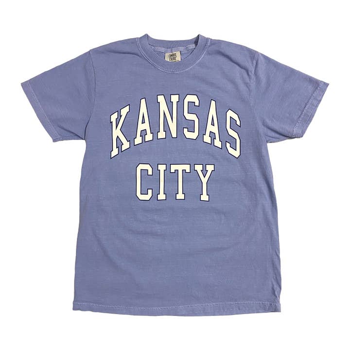 Kansas City Vintage Outline Tee (Lt Denim) for wholesale by 1KC
