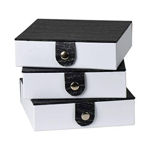 Hammont - Wholesale Gift Box - Black Gift Box With Snap Closure 3 Pack 5.9X5.9X1.80
