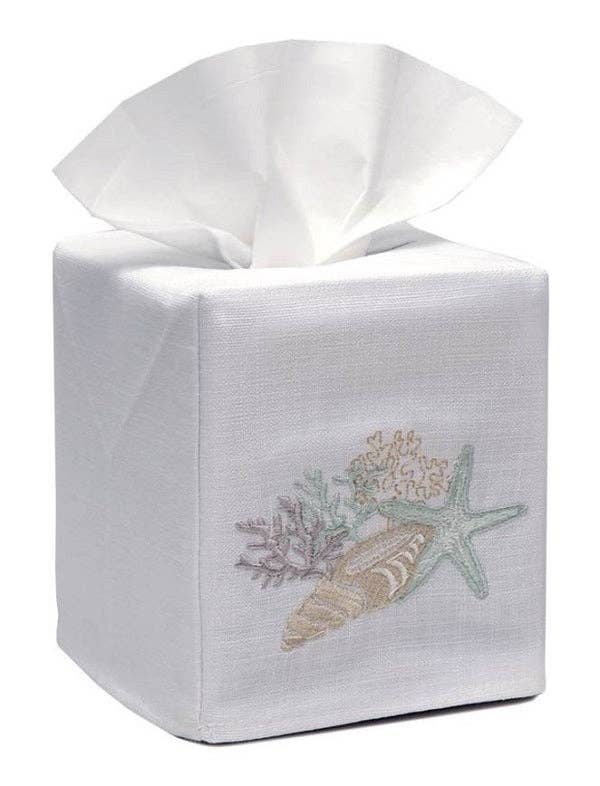 Jacaranda Living – wholesale Tissue box – Tissue Box Cover, Shell Collection (Aqua)0