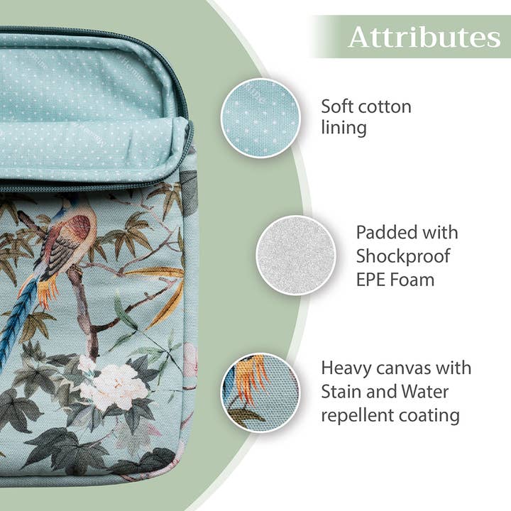 Maison d'Hermine - Design in Every Thread - Wholesale Laptop Bag - Unisex - Laptop bag Cotton - Sleeve/Handle/Pocket - Hokuzai - Blue3