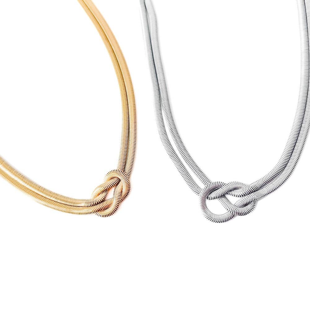 Pretty Simple – wholesale Link & chain necklace – Talia Tied Necklace - WATERPROOF1