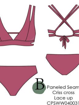 Bikini Swimsuit - Dark Pink for wholesale by Cupshe