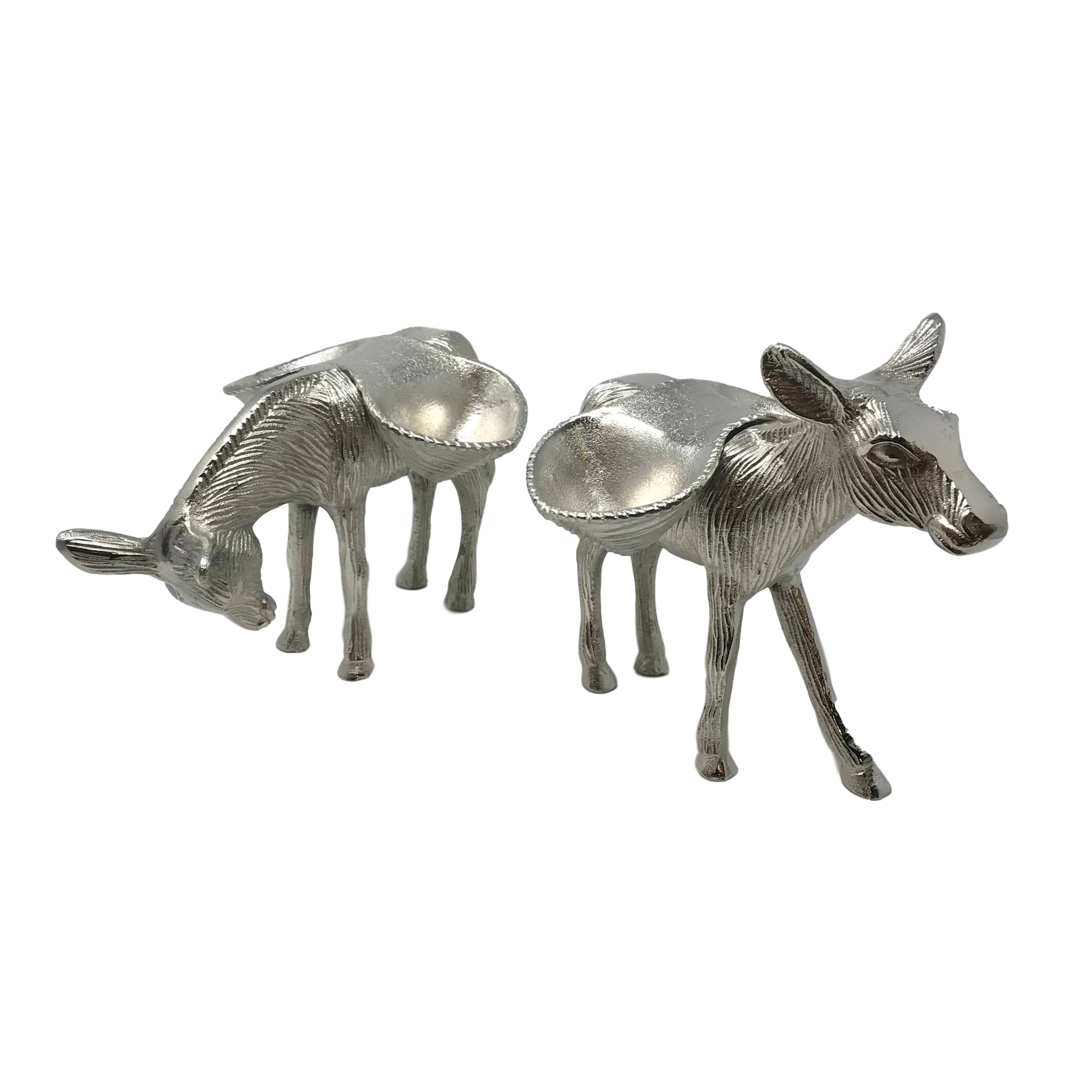 Wilco Home – wholesale Decorative plate/dish/bowl – Set/2 Donkey Figures with Side Saddle Serving Dishes5