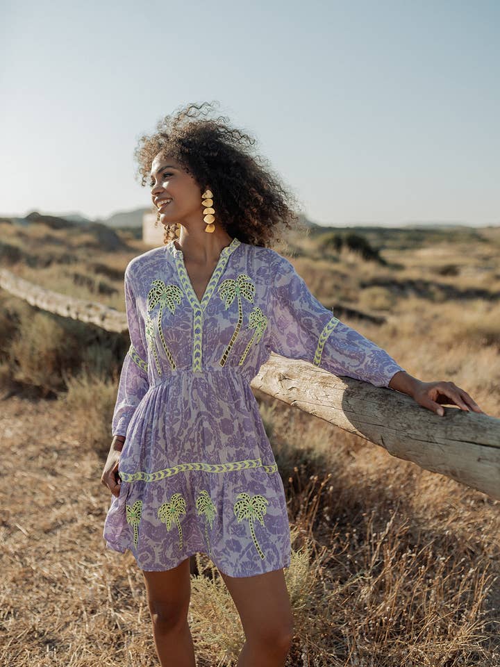 SAHARA PAARSE KORTE JURK voor wholesale door Piti Cuiti