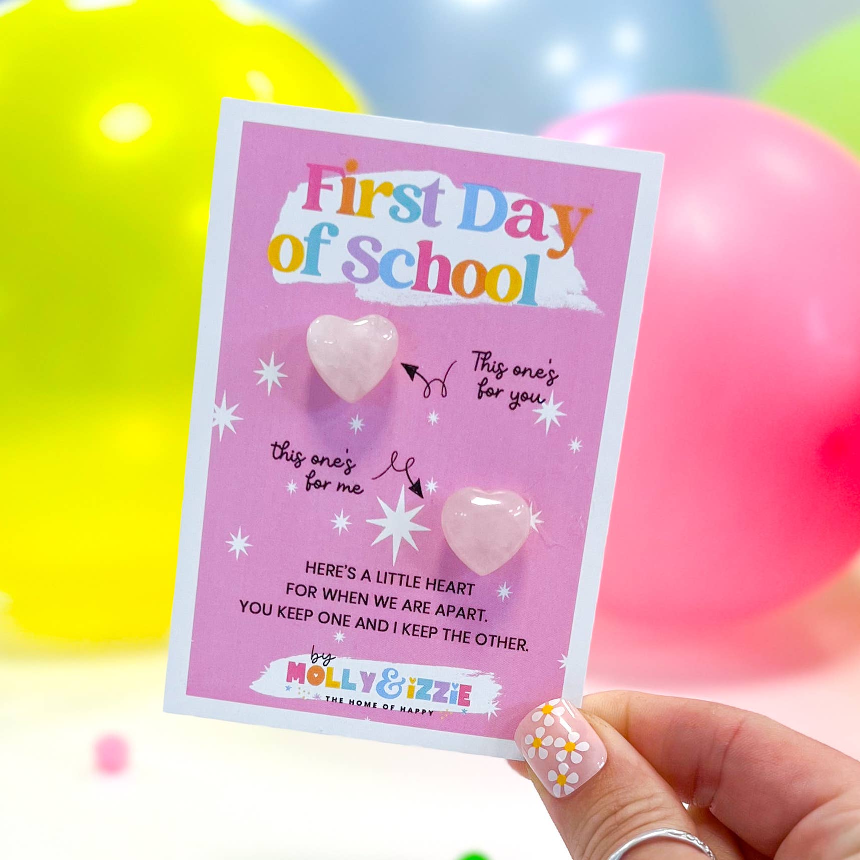 by Molly&Izzie – wholesale Spiritual stone/crystal – First Day Of School Sharing Crystal Hearts