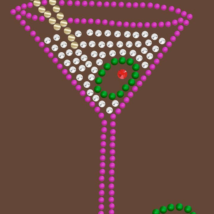 Martini - Fuchsia med klara strass - Bandanna för wholesale av Dog in the Closet