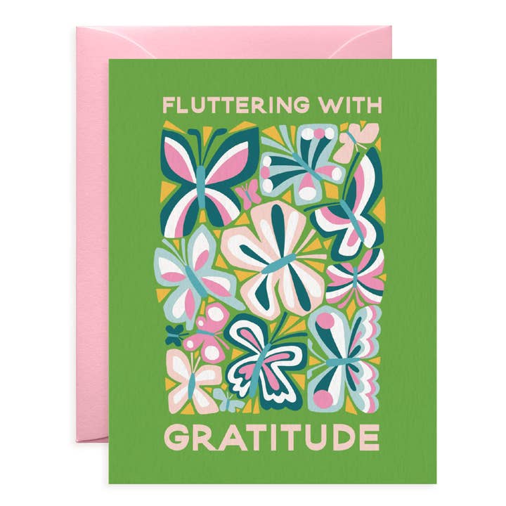 Cut Paper Butterflies Thank You Card for wholesale by O.O.M.F. Creative