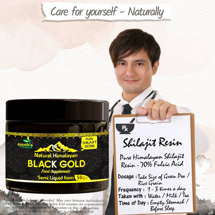 Black Gold Pure Himalayan Shilajit Resin, Natural Source of Fulvic Acid -  50 grm/ml - 1.7 Fl Oz