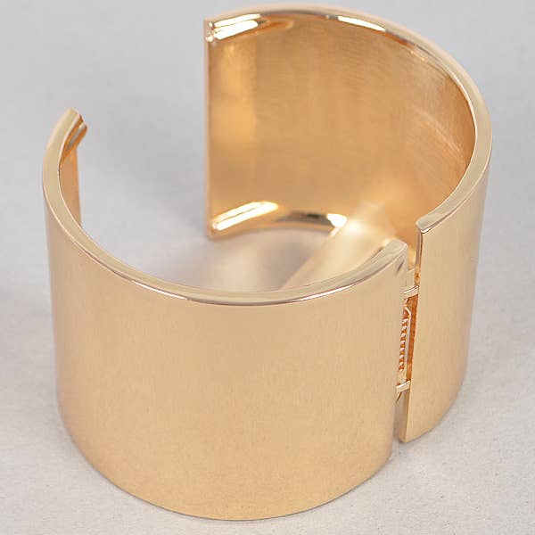 GOLD Wide Solid Metal Cuff Bracelet for wholesale on Faire1
