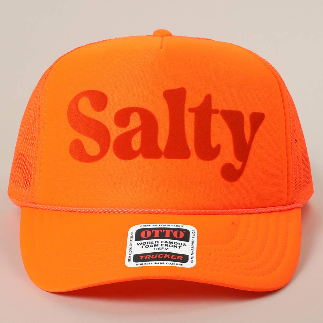Fashion City – wholesale Trucker hat – Unisex – Salty Text Printed Mesh Back Foam Trucker Hat40