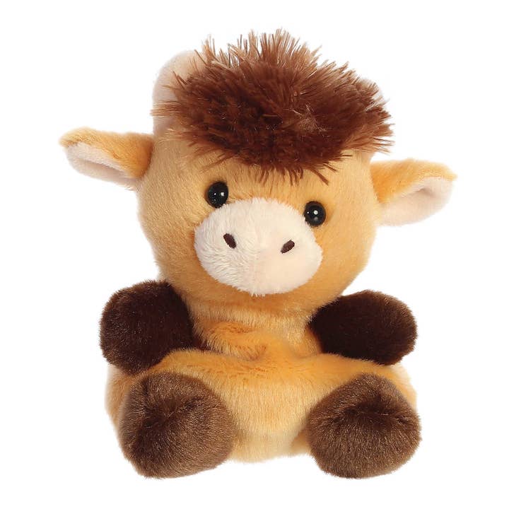 5" Plush Highland Cow Palm Pal Stuffed Animal for wholesale by The Honey Den