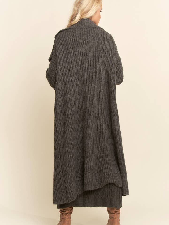 Davi & Dani - Vente Robe – femme - ENSEMBLE ROBE LONGUE ET GILET TEXTURÉ CÔTELÉ PLUS9