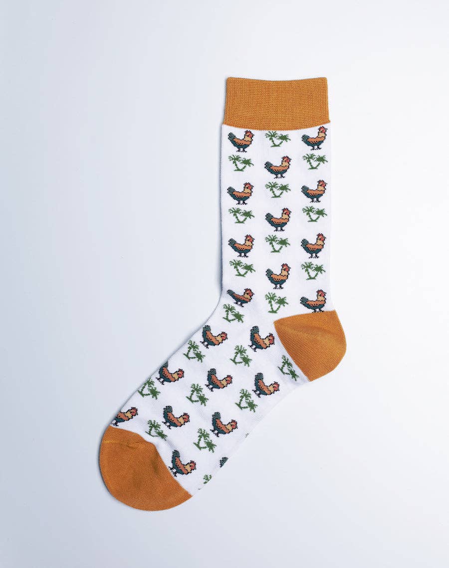 Just Fun Socks - Wholesale Socks - Women's - Women's Chickens & Palms Tropical Animal Crew Socks2