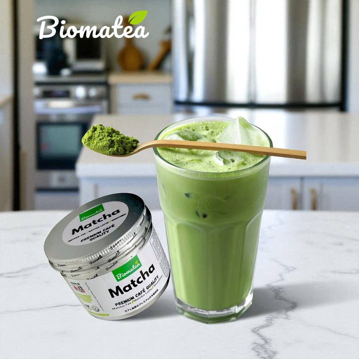Biomatea - Wholesale Health/Detox Tea - 80g pure matcha from Japanese tencha green tea – Premium Grade Café Quality – For matcha latte, tea & smoothies4