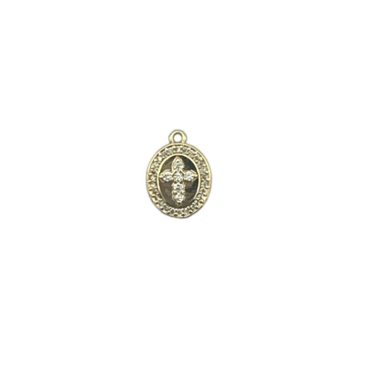 Vintage Cross Medallion for wholesale by Parker J Jewelry & Charm Bar