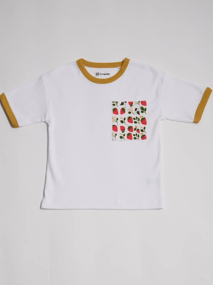 Strawberry Fields Pocket T-Shirt for wholesale by Playtime Prints