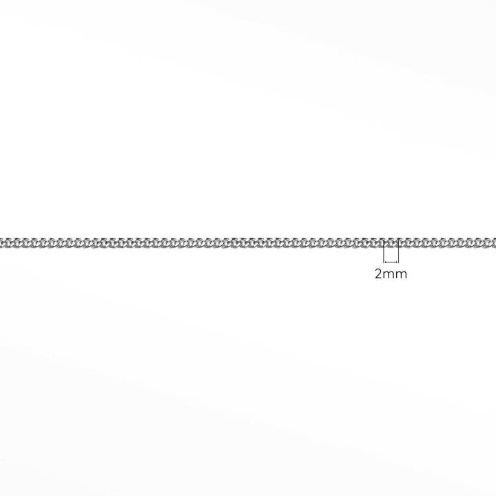 Wholesale 2mm Cuban Diamond Cut 14k White Gold Chain Sold by the inch for wholesale by Nina Wynn Pro Shop