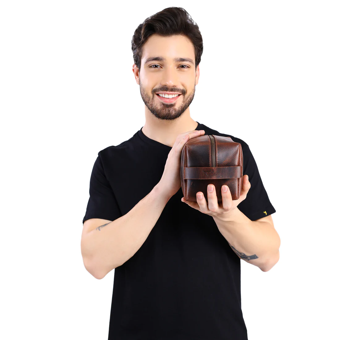 VELLAIRE - Wholesale Toiletry Bag - Men's - Mens Leather Toiletry Bag | LB16