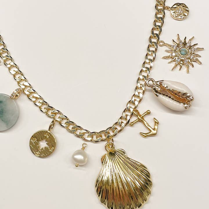 Goldie Charm Bar - Venta al por mayor Collares con colgantes/abalorios - COLLAR ENCANTO DE ACERA3