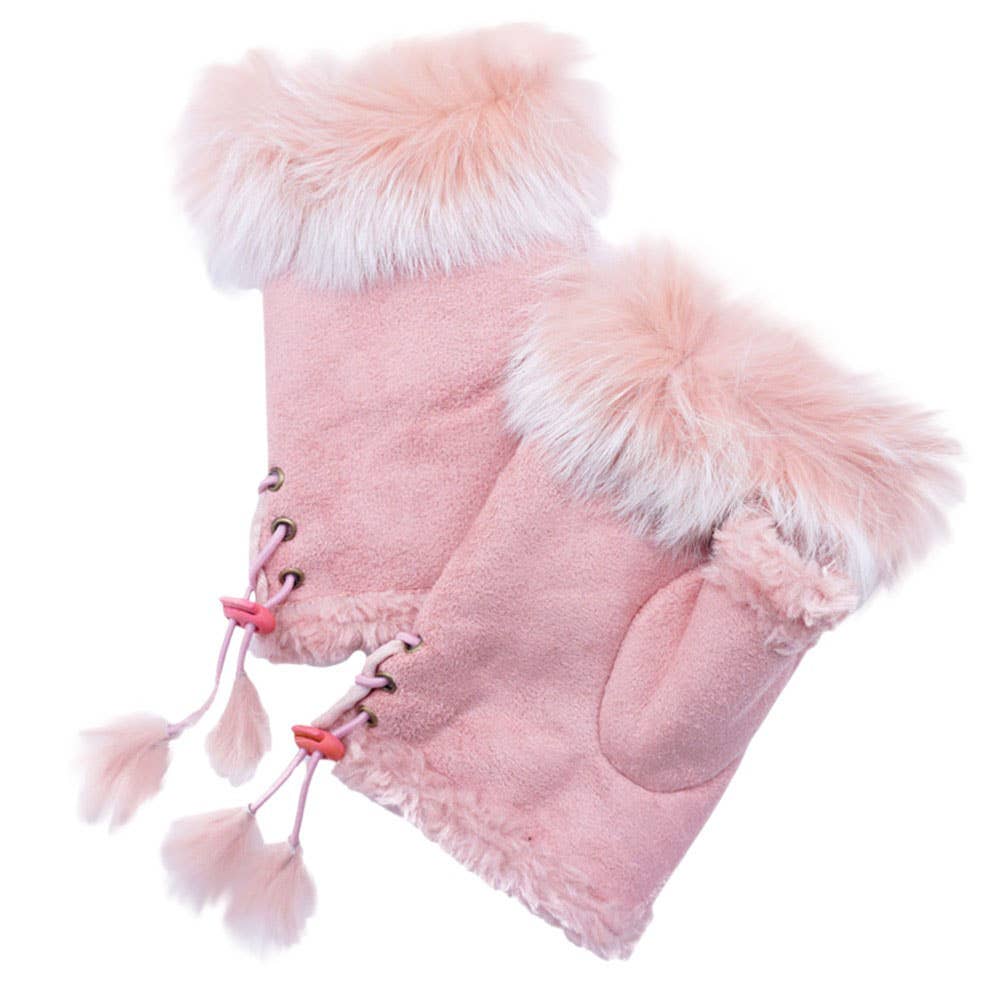 Sensibling Corp. - Wholesale Handschoenen - Dames - Tweegekleurde Vachtomrande Vingerloze Handschoenen19