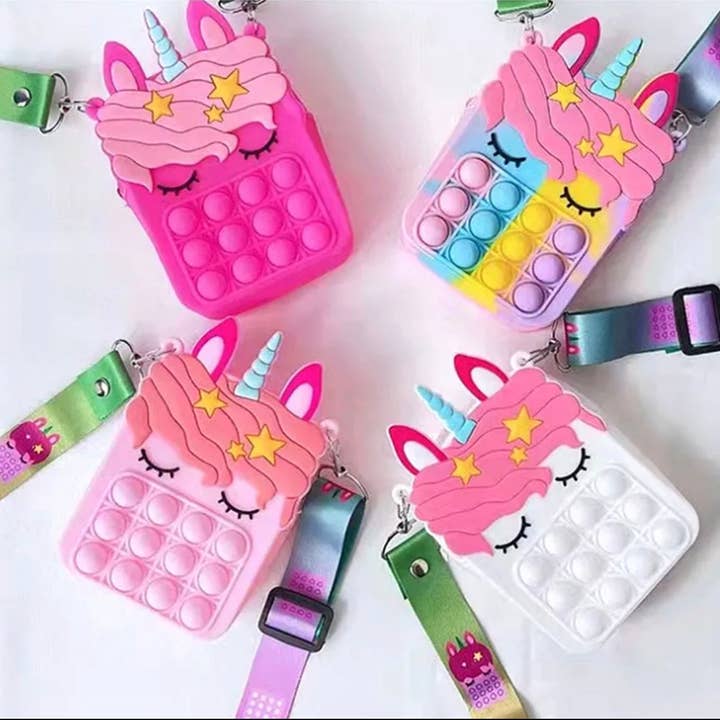 AlexisandGreenberg - Wholesale Fidget Toy - Kids - Pop to it Purses Unicorn Princess Assort. Alexis &Greenberg