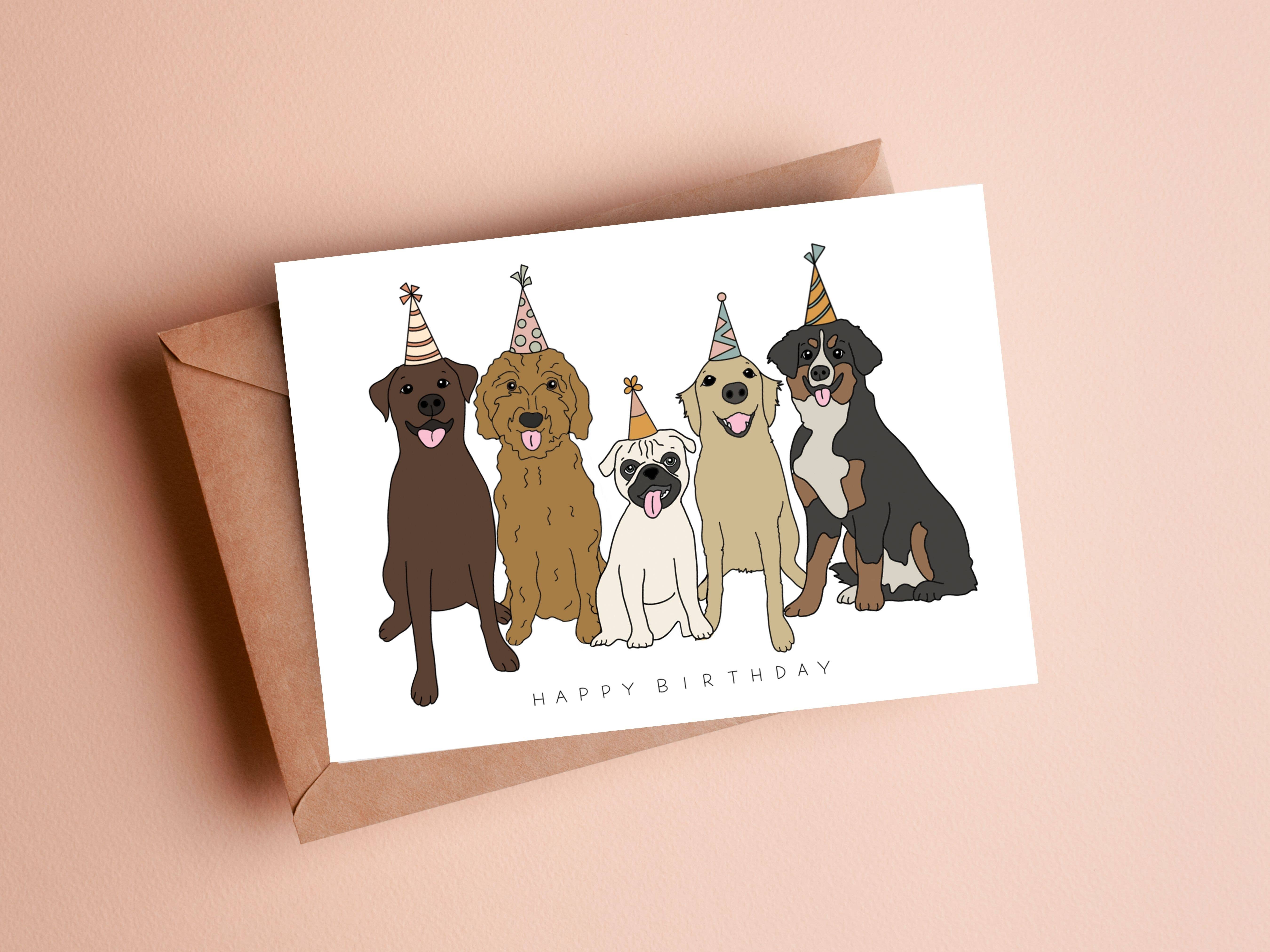 Simply Happy Paper - Wholesale Birthday Card - Happy Birthday Variety of Dogs Card3