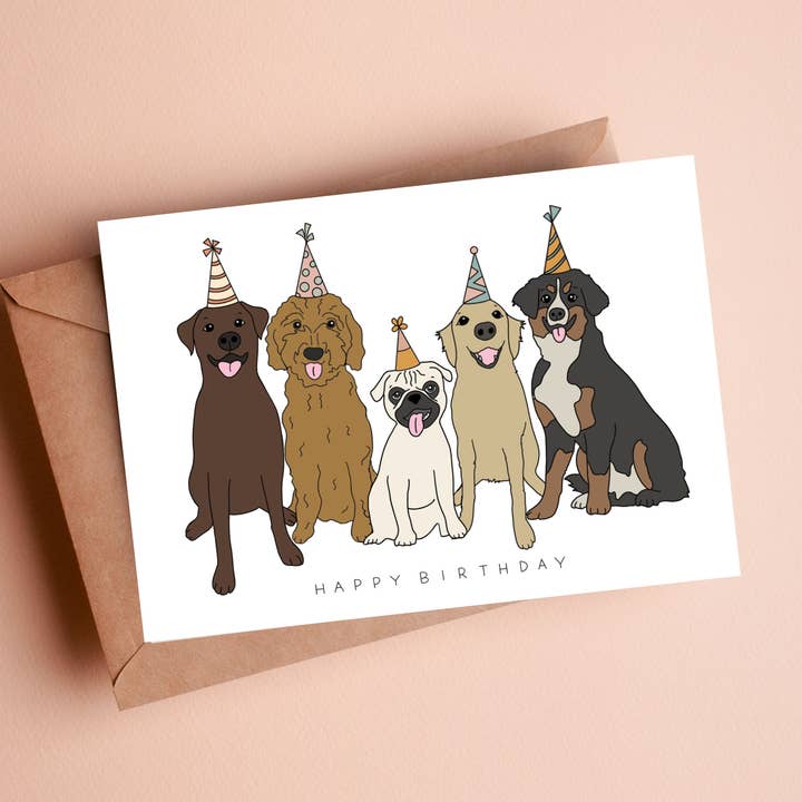 Simply Happy Paper - Wholesale Birthday Card - Happy Birthday Variety of Dogs Card3