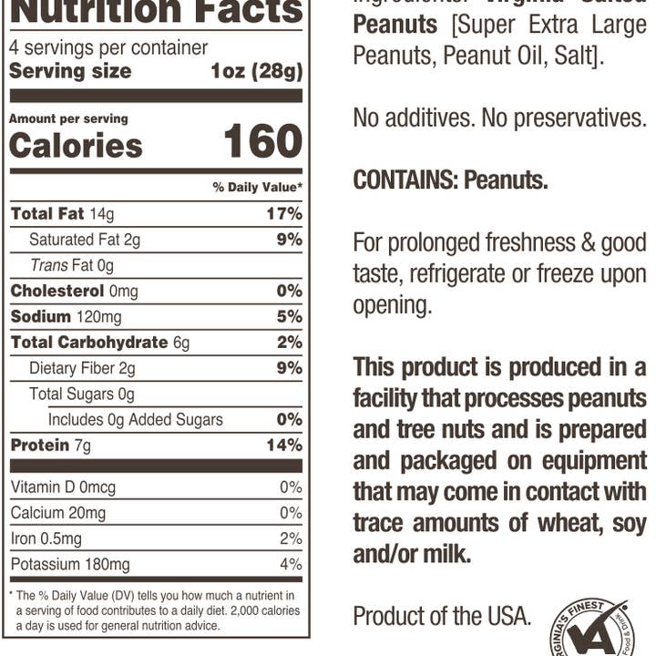 FERIDIES - Wholesale Nuts - 4oz bag Salted Super Extra Large Virginia Peanuts1