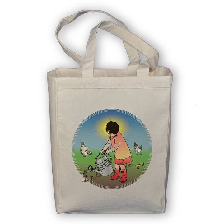 Borsa Tote Girl in the Garden per la vendita all'ingrosso da parte di Seattle Sundries