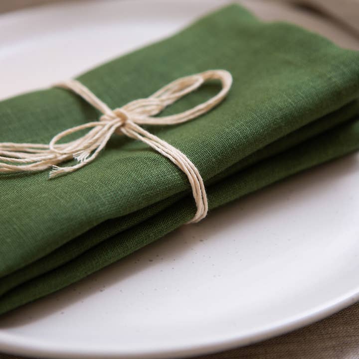 CoolLinen - Wholesale Dinner & Cloth Napkin - Green organic linen napkins.4